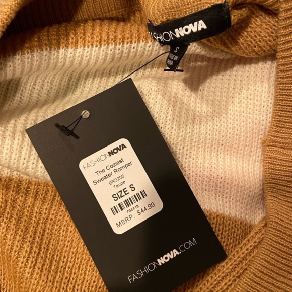 NWT--FASHION NOVA COZIEST SWEATER ROMPER - Picture 7 of 7